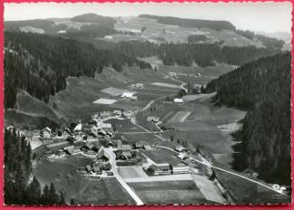 Ansichtskarte «MIT DEM FLUGZEUG ÜBER…Röthenbach»; Service aérien PERROCHET Lausanne; ungelaufen